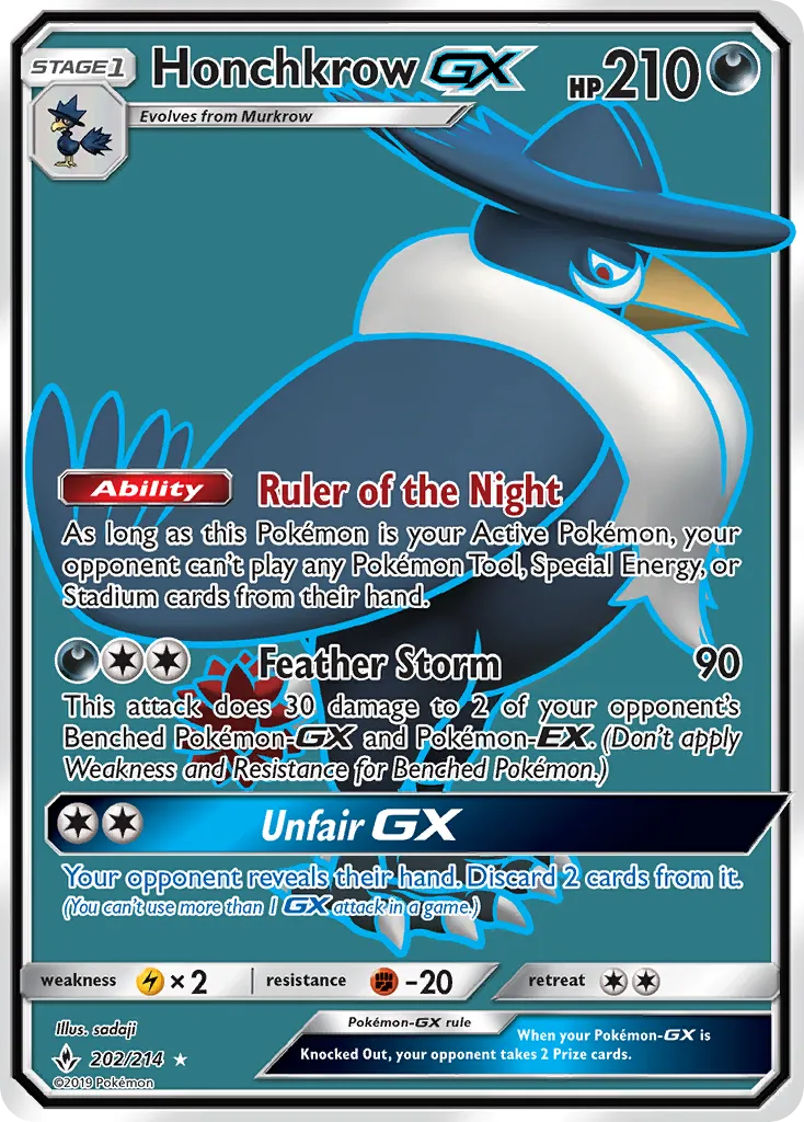 Honchkrow GX from SM - Unbroken Bonds - Pokemon