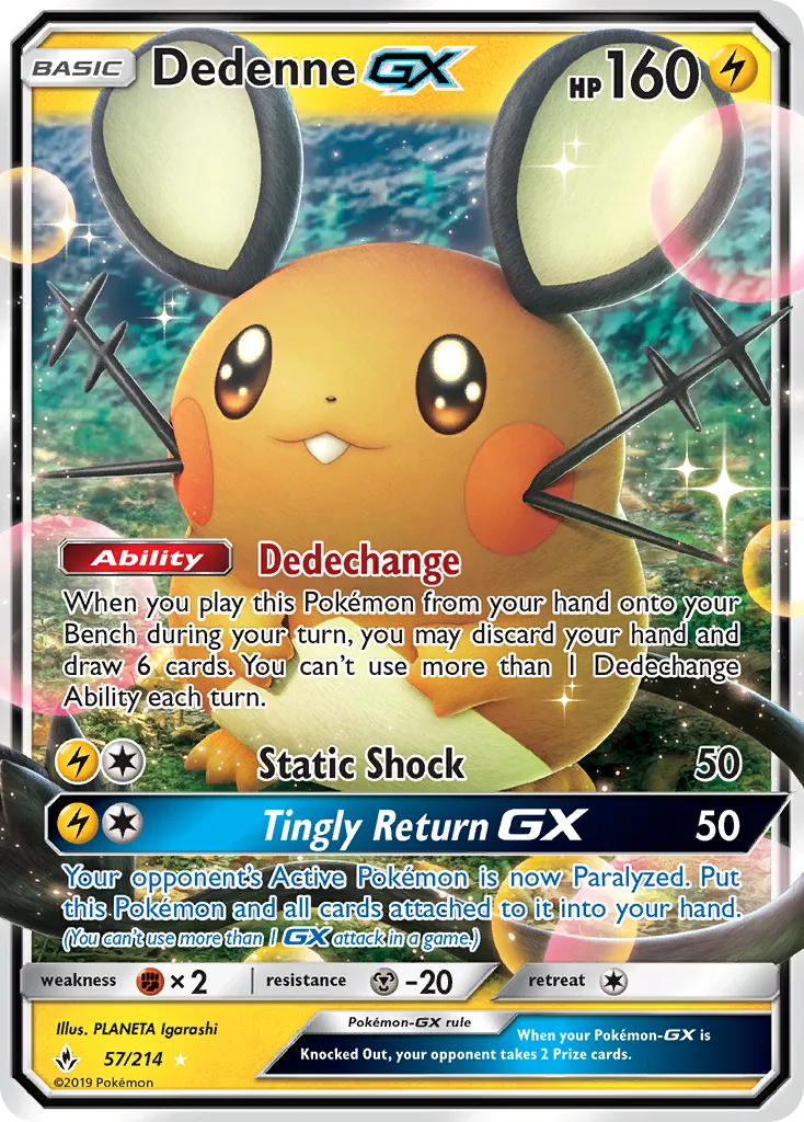 Dedenne GX from SM - Unbroken Bonds - Pokemon