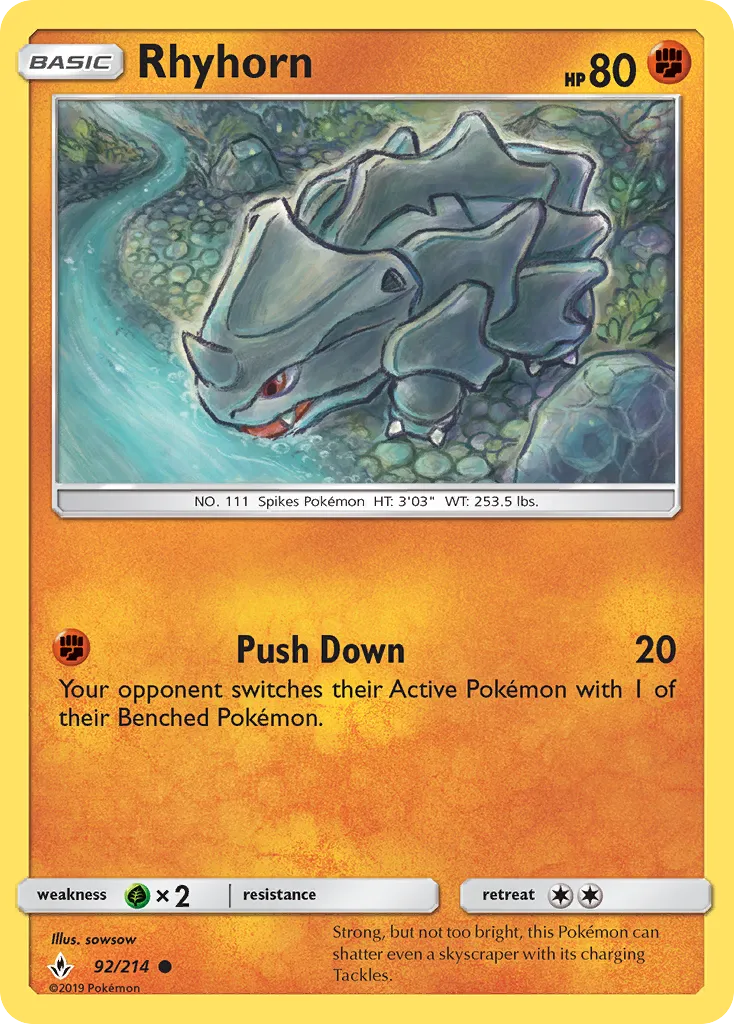 Rhyhorn — SM - Unbroken Bonds — Pokemon