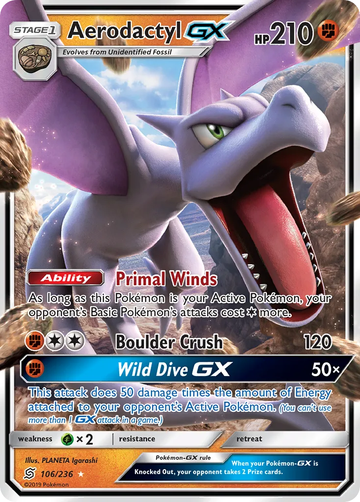 Aerodactyl GX — SM - Unified Minds — Pokemon