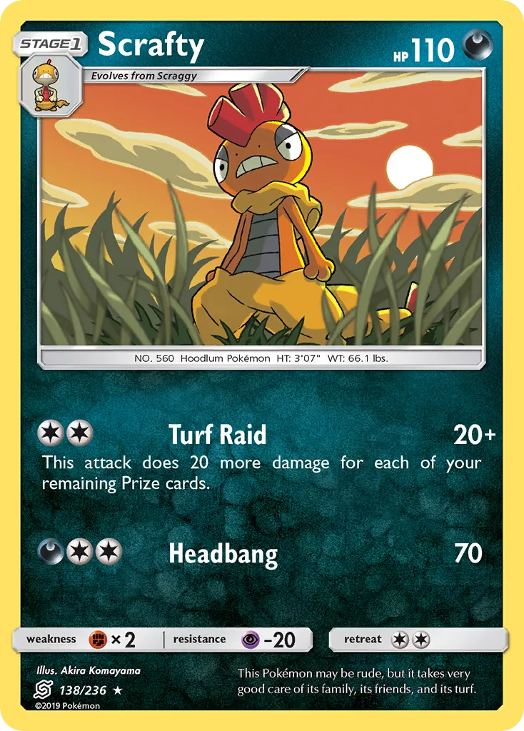 Scrafty — SM - Unified Minds — Pokemon