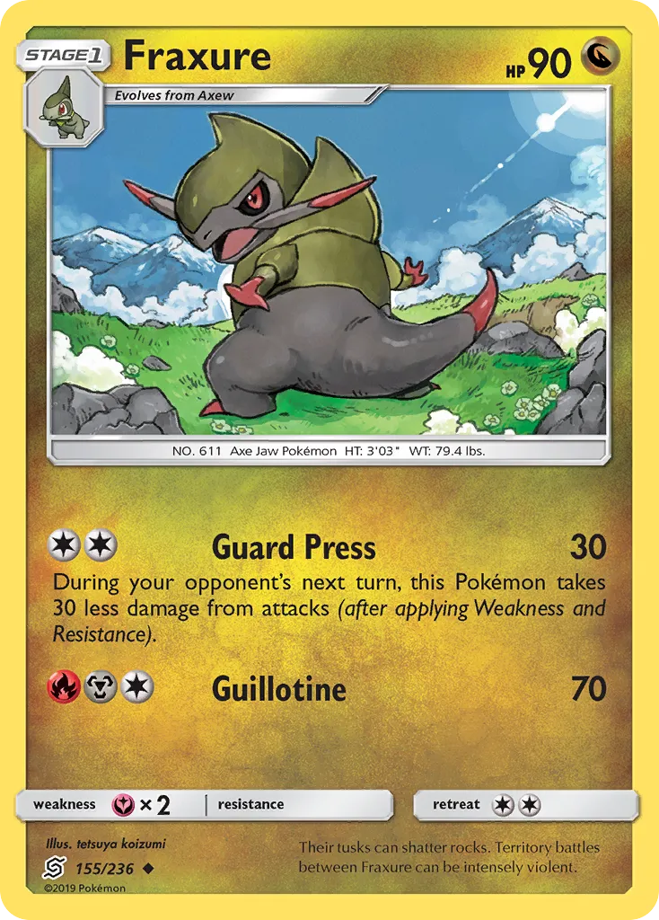 Fraxure — SM - Unified Minds — Pokemon