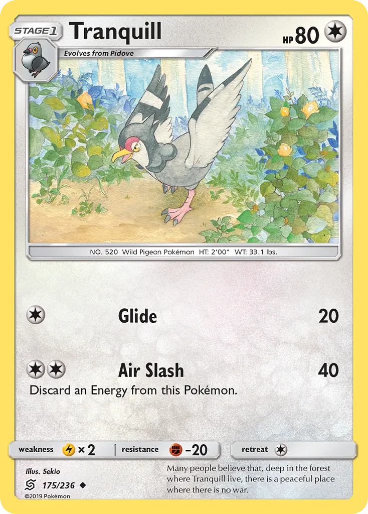Tranquill — SM - Unified Minds — Pokemon