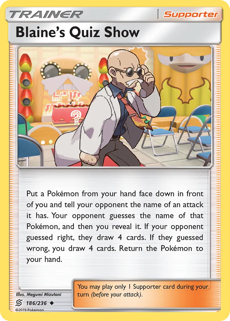 Blaine's Quiz Show — SM - Unified Minds — Pokemon