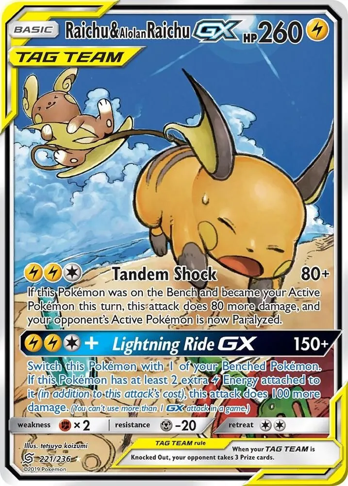 Raichu & Alolan Raichu GX — SM - Unified Minds — Pokémon
