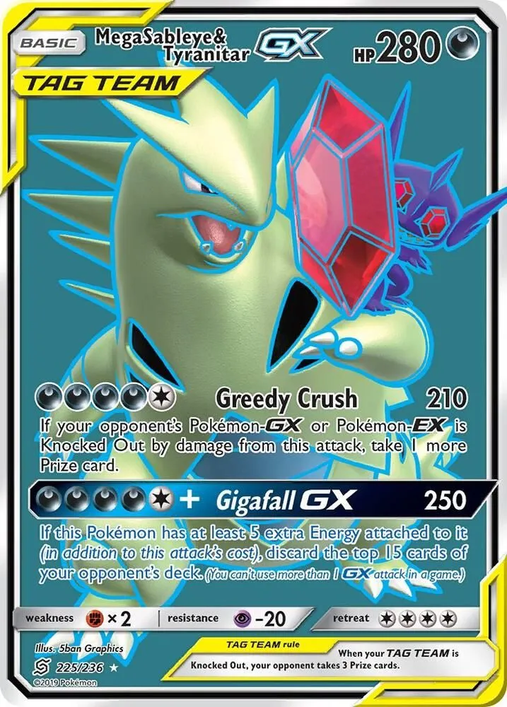 Mega Sableye & Tyranitar GX — SM - Unified Minds — Pokemon
