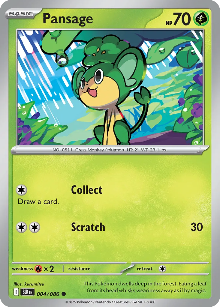 Pansage — SV: Black Bolt — Pokémon