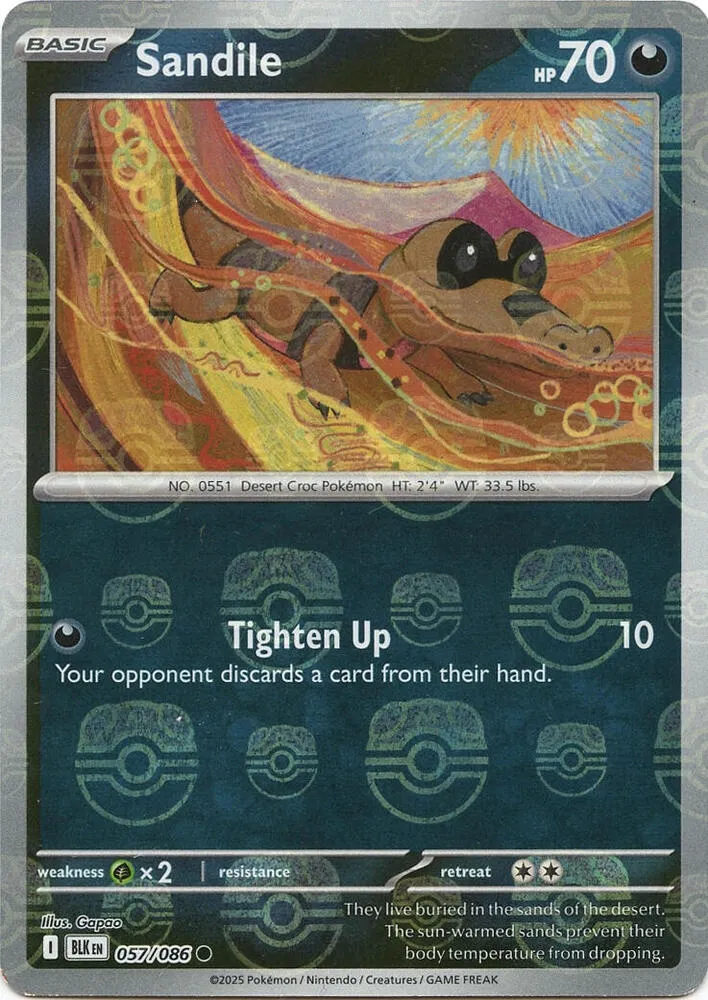 Sandile — SV: Black Bolt — Pokemon