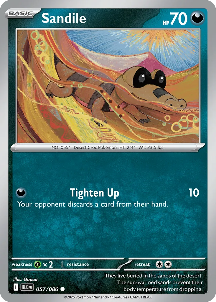 Sandile — SV: Black Bolt — Pokémon