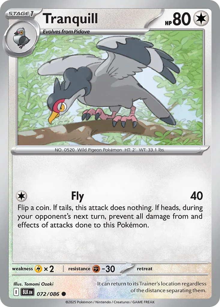 Tranquill — SV: Black Bolt — Pokémon