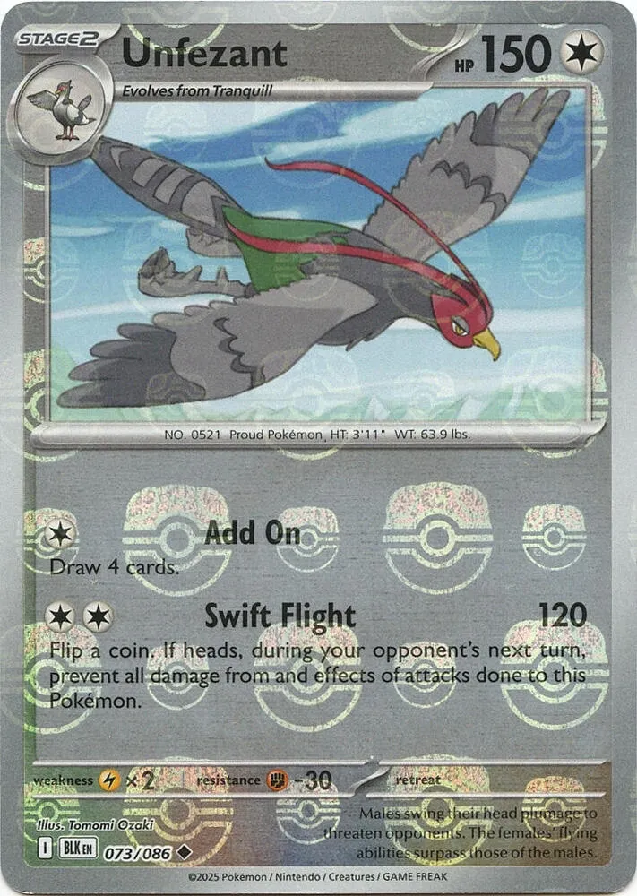 Unfezant — SV: Black Bolt — Pokemon