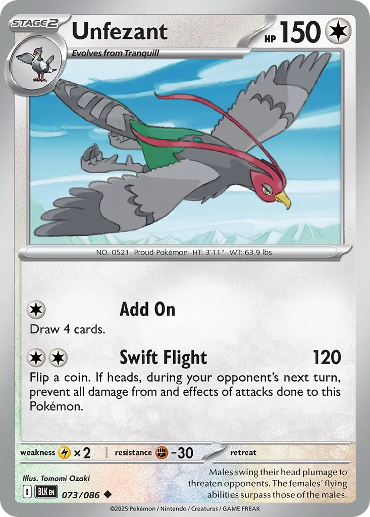 Unfezant — SV: Black Bolt — Pokémon