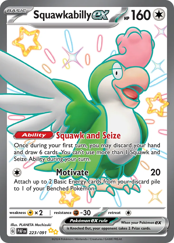 Squawkabilly ex — SV: Paldean Fates — Pokemon