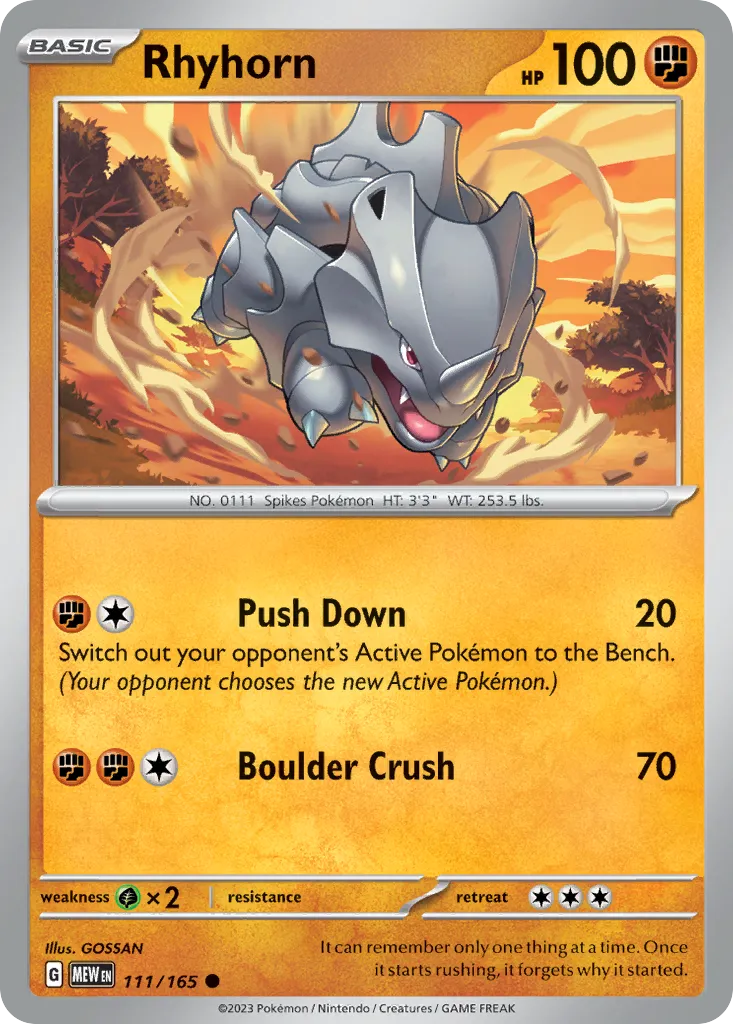 Rhyhorn — SV: Scarlet & Violet 151 — Pokémon