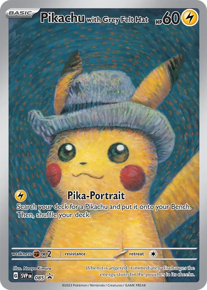 Pikachu with Grey Felt Hat — SV: Scarlet & Violet Promo Cards — Pokémon