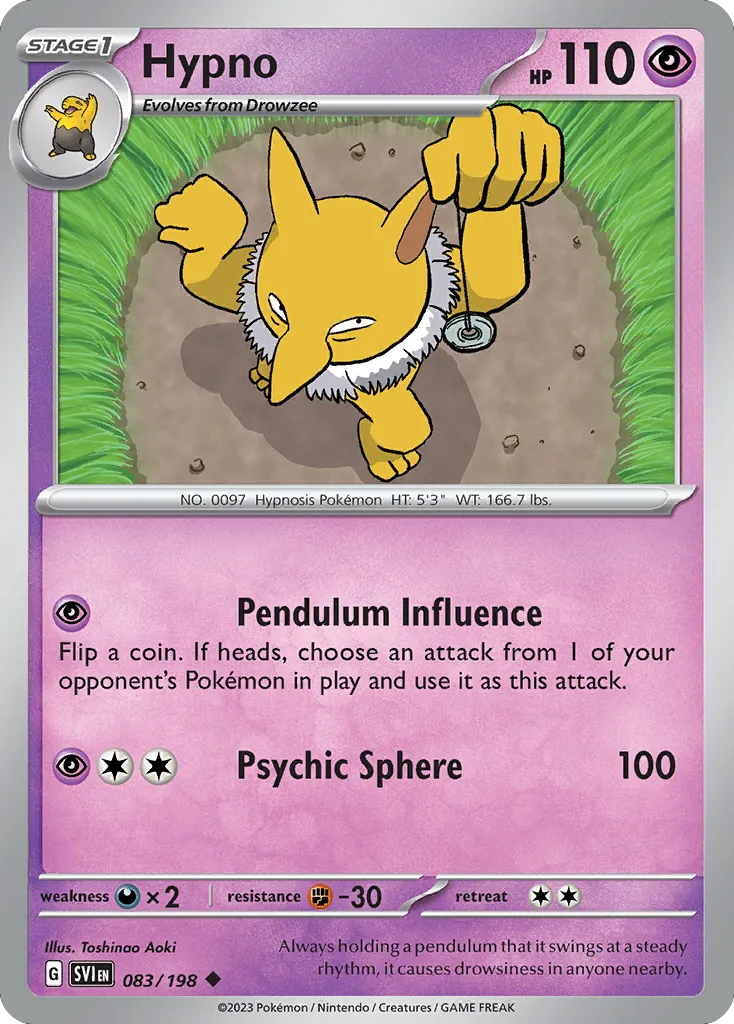 Hypno — SV01: Scarlet & Violet Base Set — Pokémon