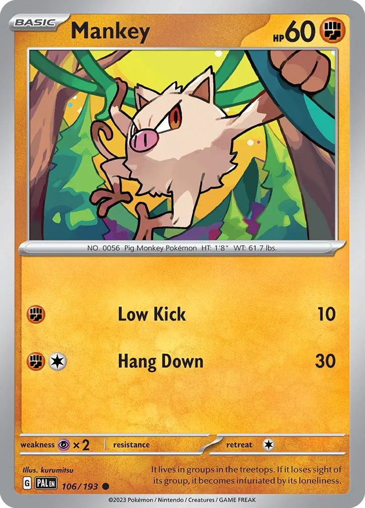 Mankey — SV02: Paldea Evolved — Pokémon