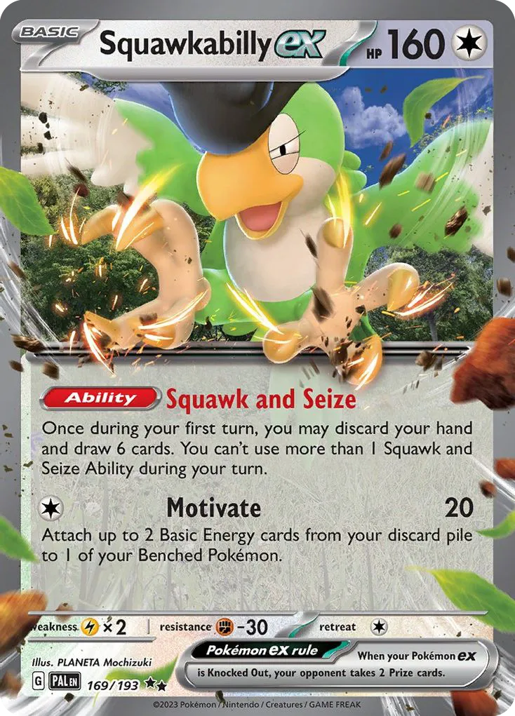 Squawkabilly ex — SV02: Paldea Evolved — Pokemon