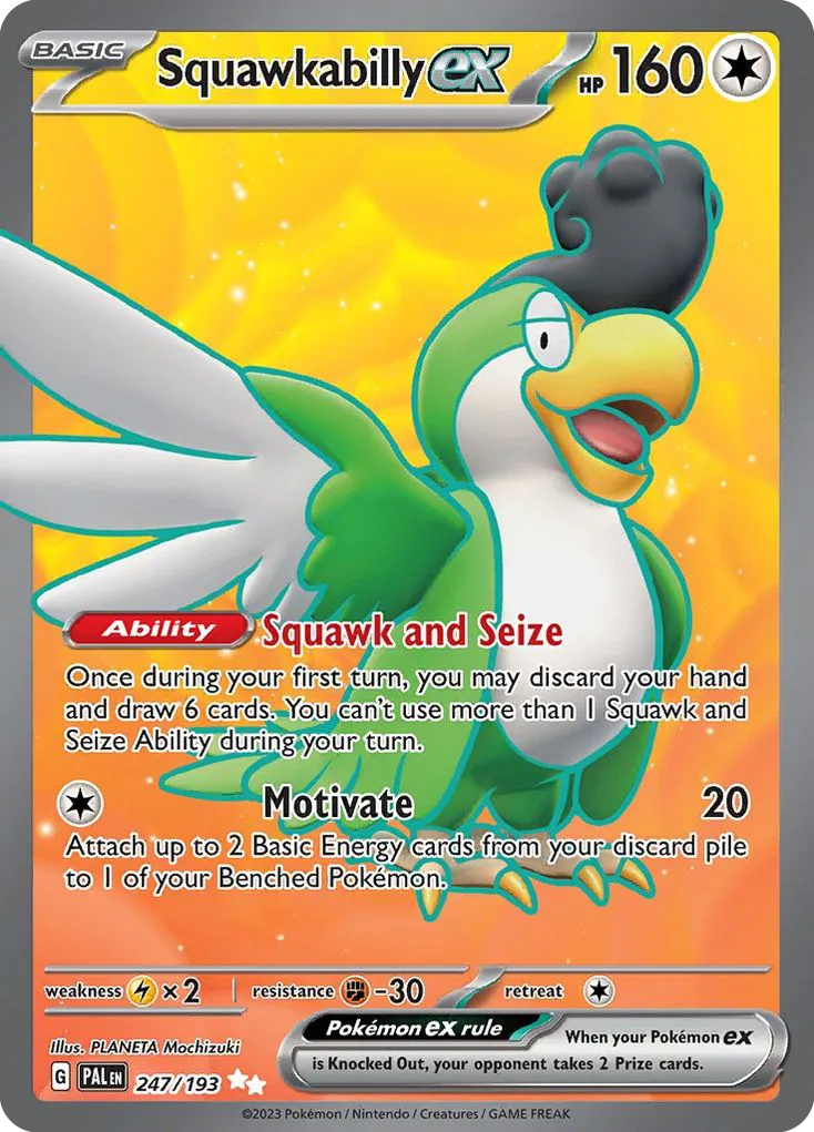 Squawkabilly ex — SV02: Paldea Evolved — Pokemon
