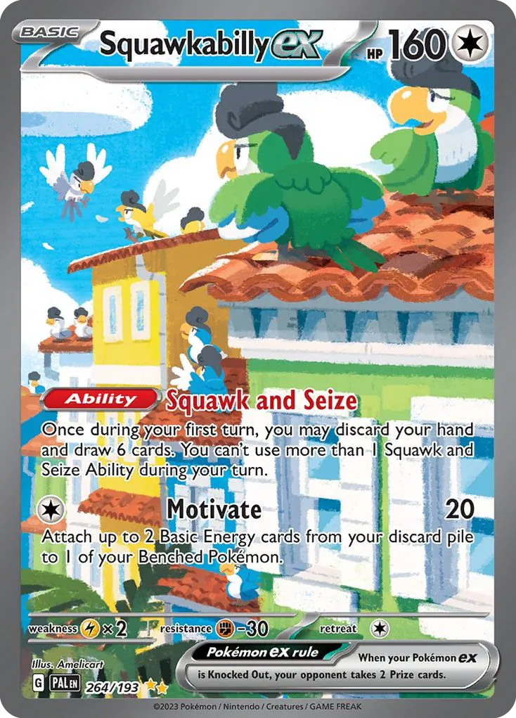 Squawkabilly ex — SV02: Paldea Evolved — Pokémon