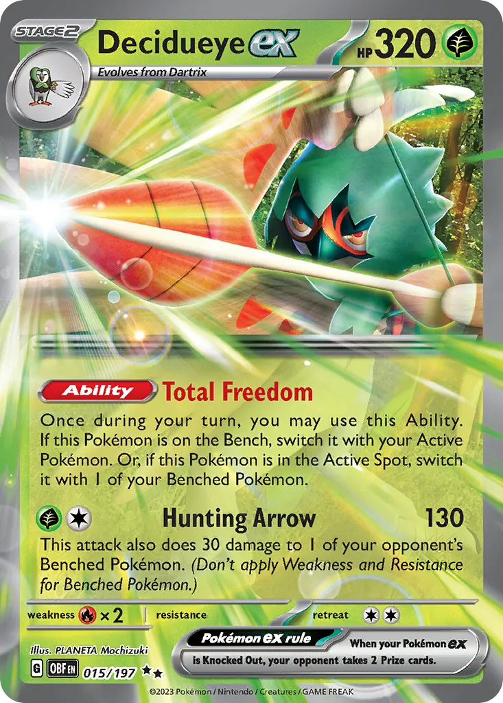 Decidueye ex — SV03: Obsidian Flames — Pokémon