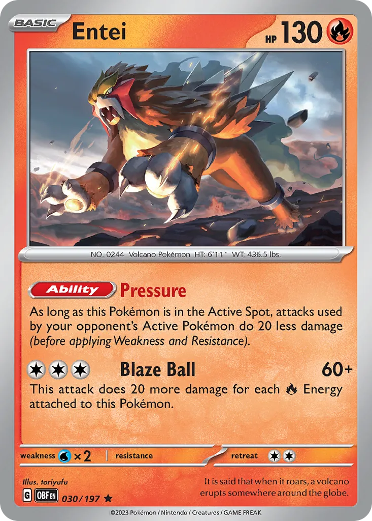 Entei — SV03: Obsidian Flames — Pokémon