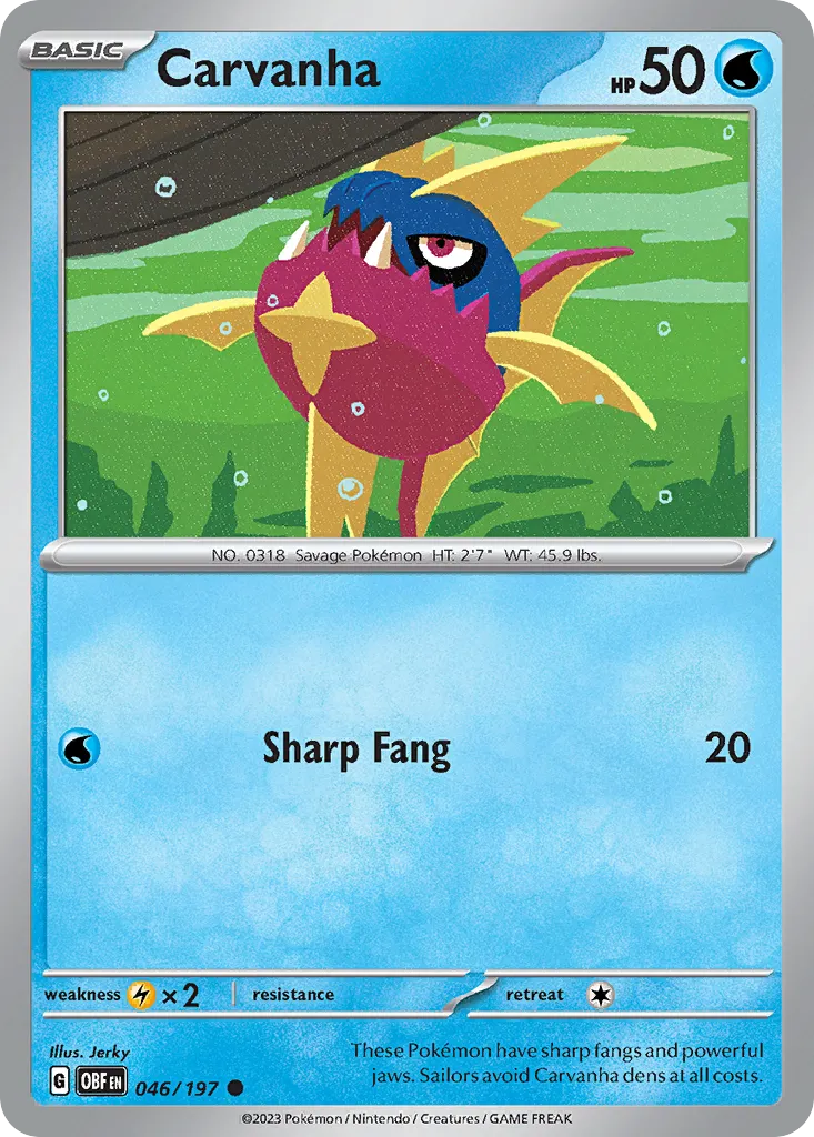 Carvanha — SV03: Obsidian Flames — Pokemon