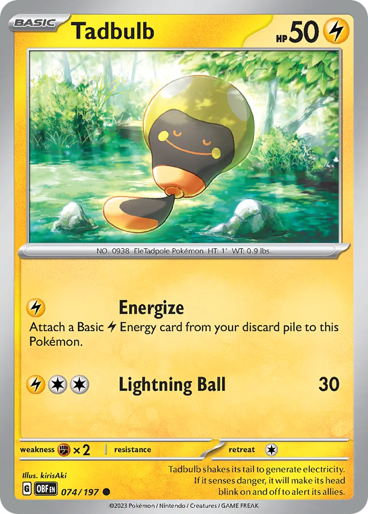 Tadbulb 074/197 — SV03: Obsidian Flames — Pokémon