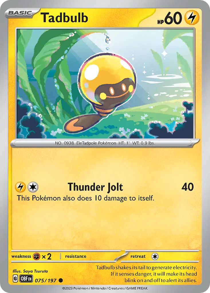 Tadbulb 075/197 — SV03: Obsidian Flames — Pokémon