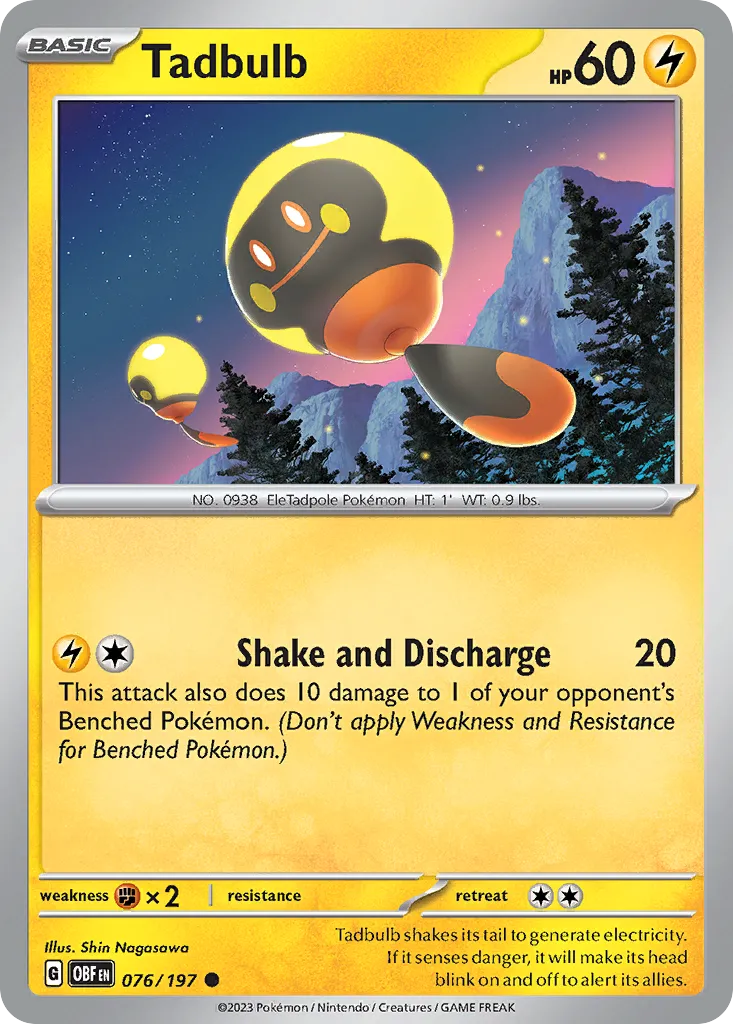 Tadbulb 076/197 — SV03: Obsidian Flames — Pokémon