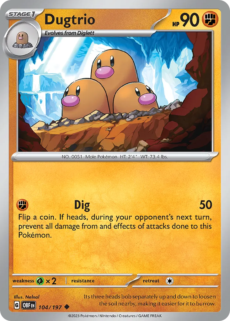 Dugtrio — SV03: Obsidian Flames — Pokémon