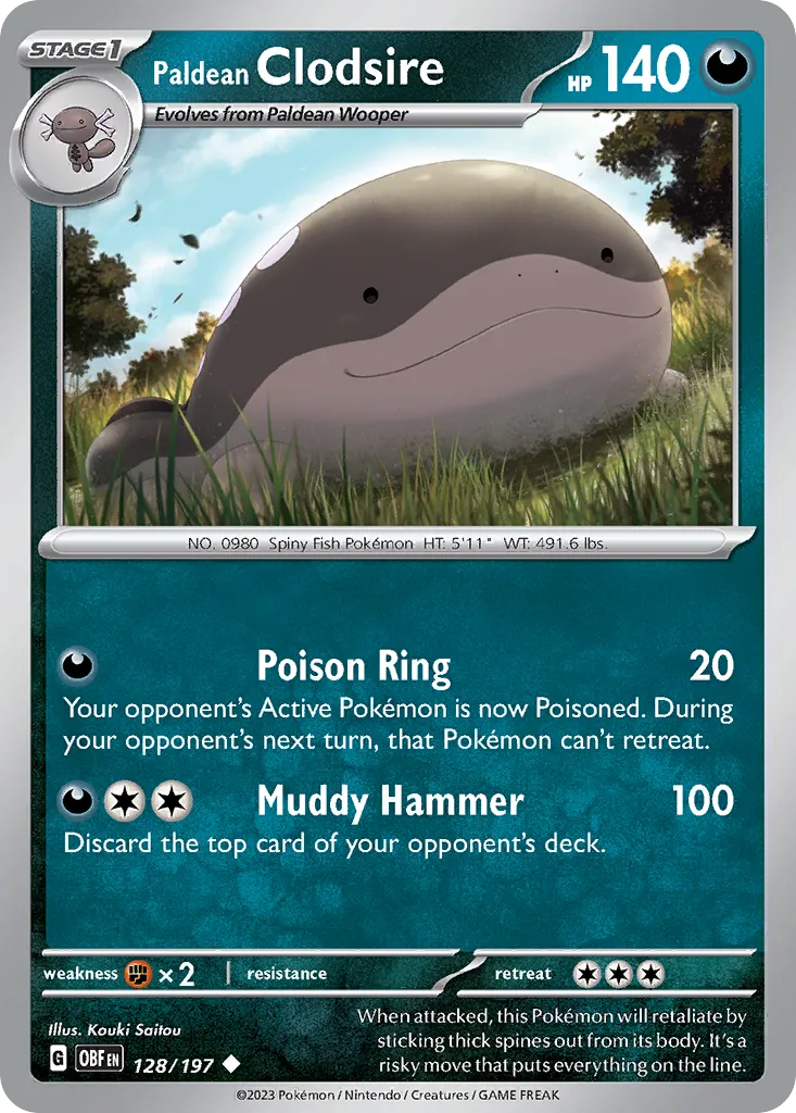 Paldean Clodsire — SV03: Obsidian Flames — Pokémon