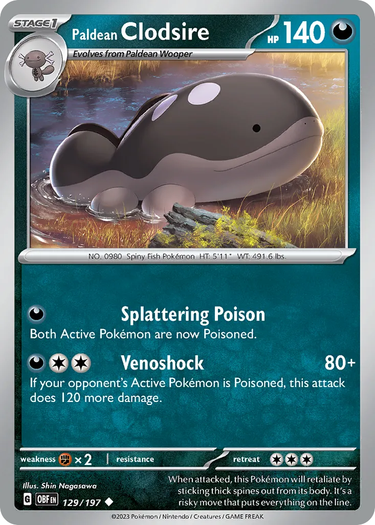Paldean Clodsire — SV03: Obsidian Flames — Pokémon