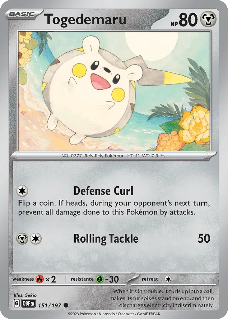 Togedemaru — SV03: Obsidian Flames — Pokémon