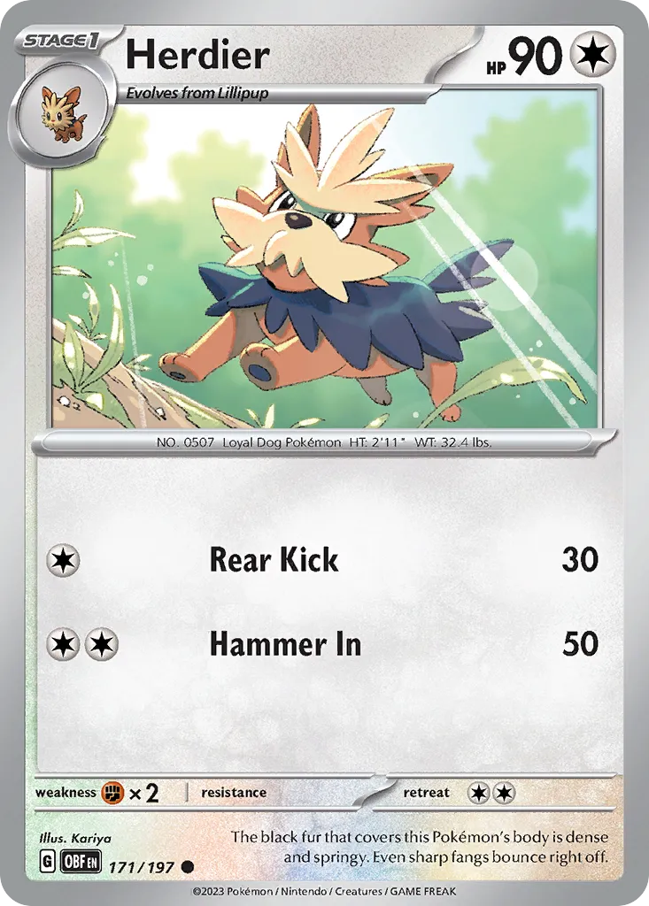 Herdier — SV03: Obsidian Flames — Pokemon