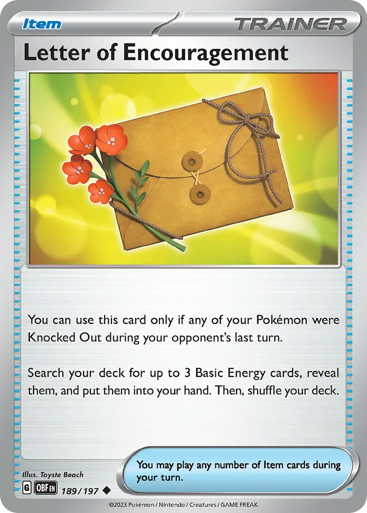 Letter of Encouragement — SV03: Obsidian Flames — Pokémon