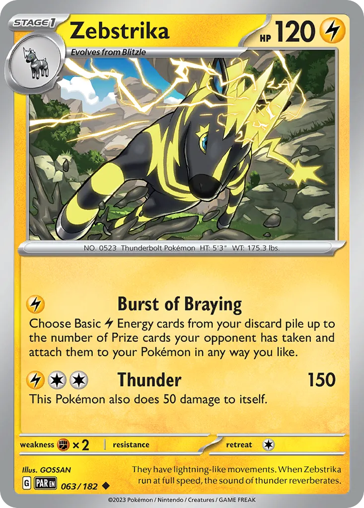 Zebstrika — SV04: Paradox Rift — Pokemon