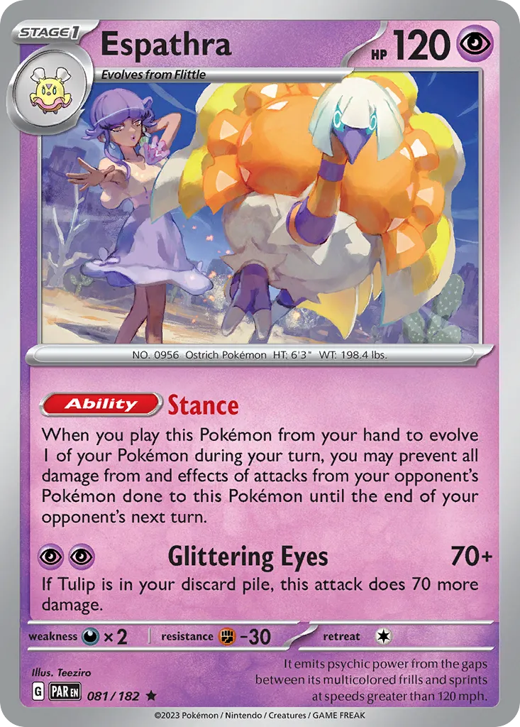 Espathra from SV04: Paradox Rift - Pokemon