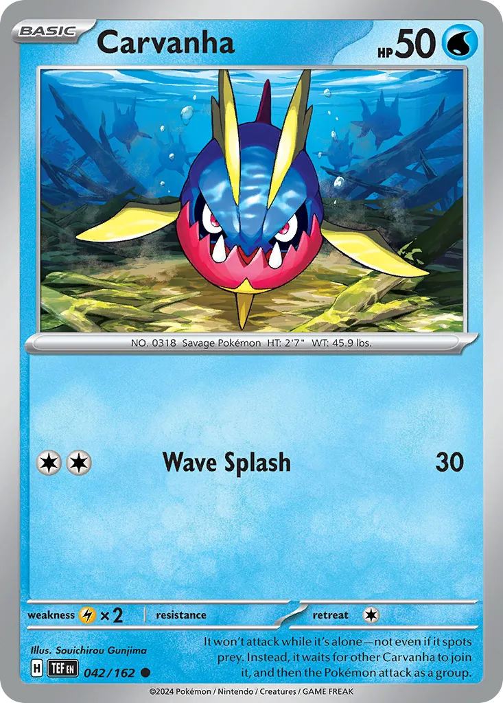 Carvanha from SV05: Temporal Forces - Pokemon