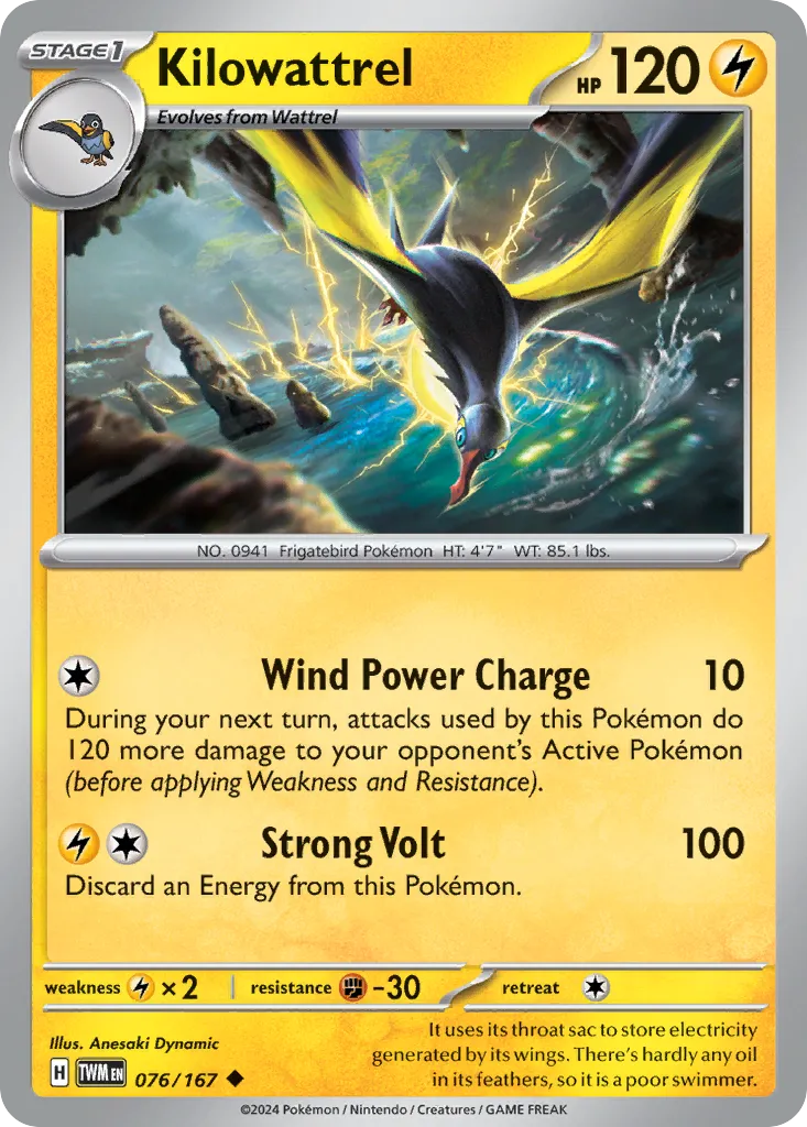 Kilowattrel — SV06: Twilight Masquerade — Pokémon