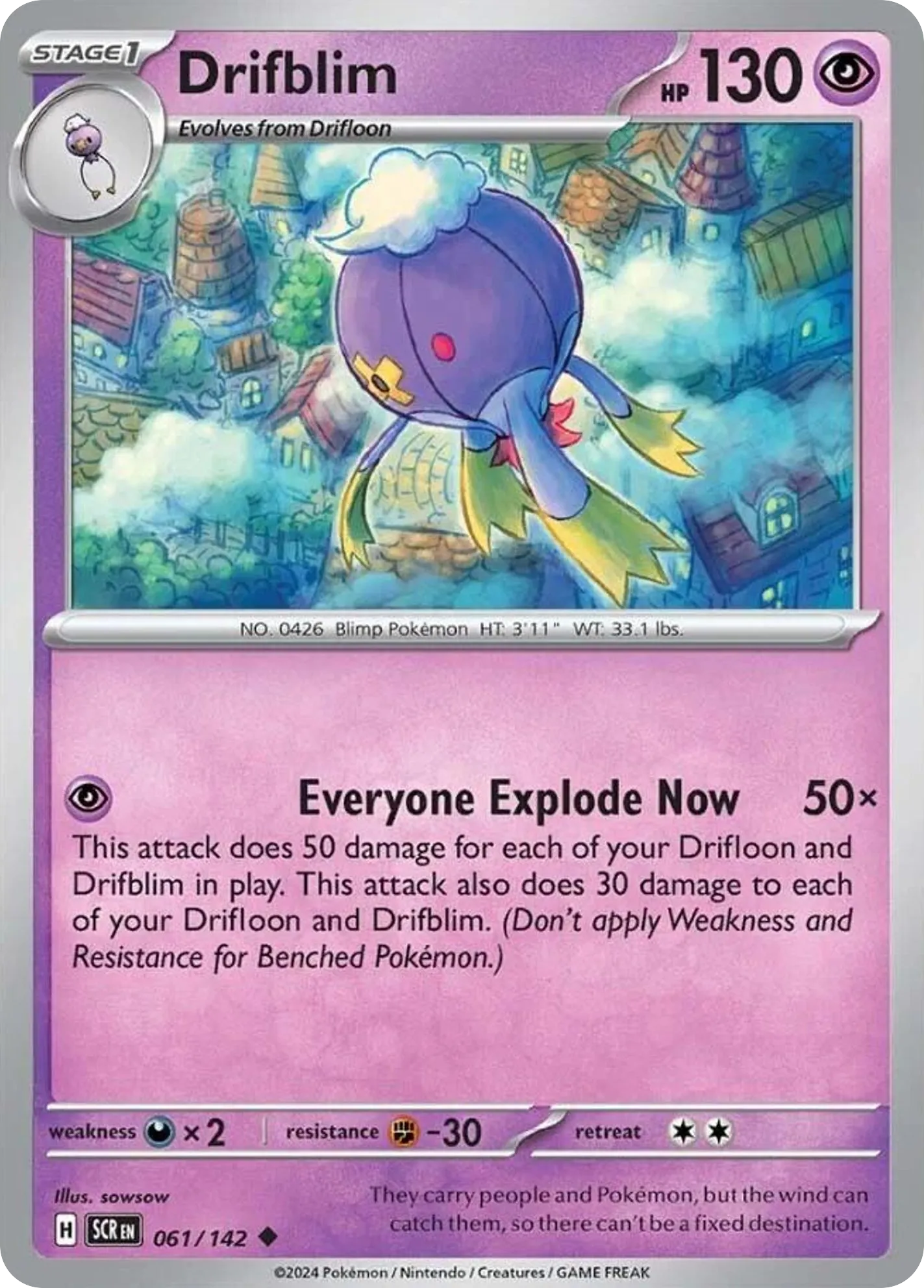 Drifblim — SV07: Stellar Crown — Pokémon