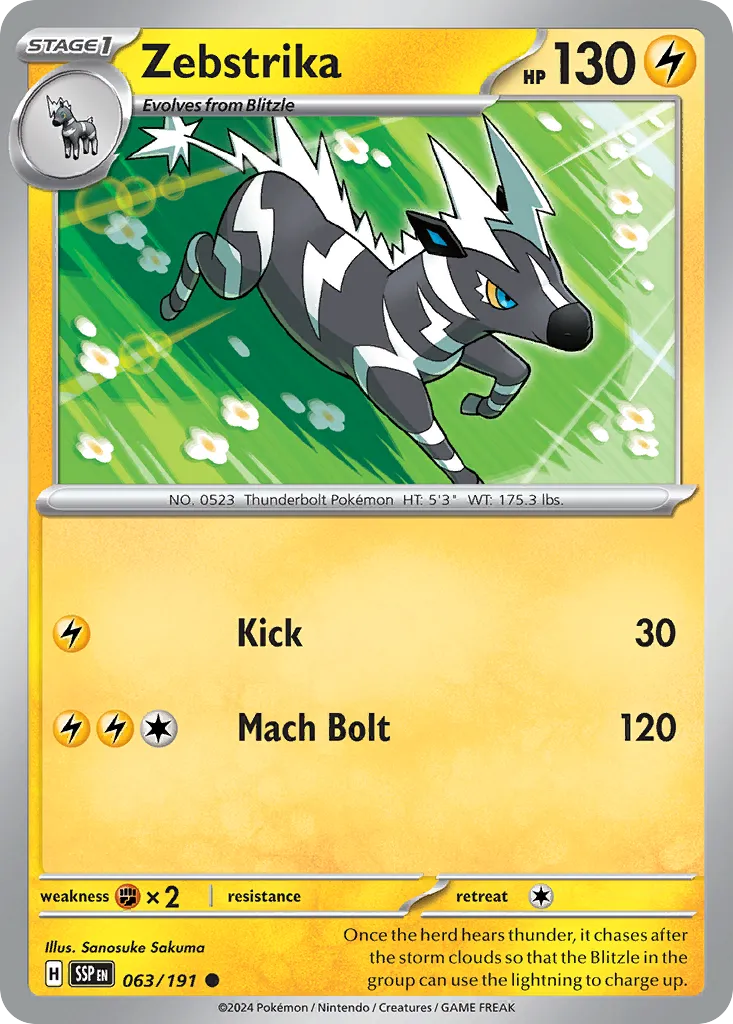 Zebstrika — SV08: Surging Sparks — Pokemon