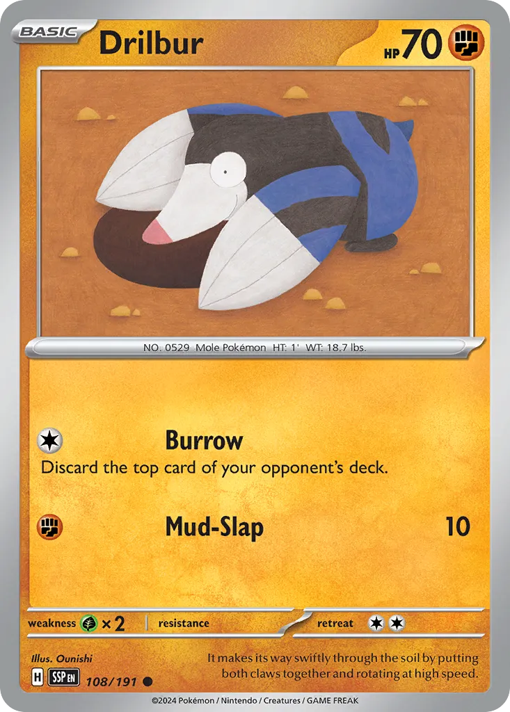 Drilbur — SV08: Surging Sparks — Pokémon