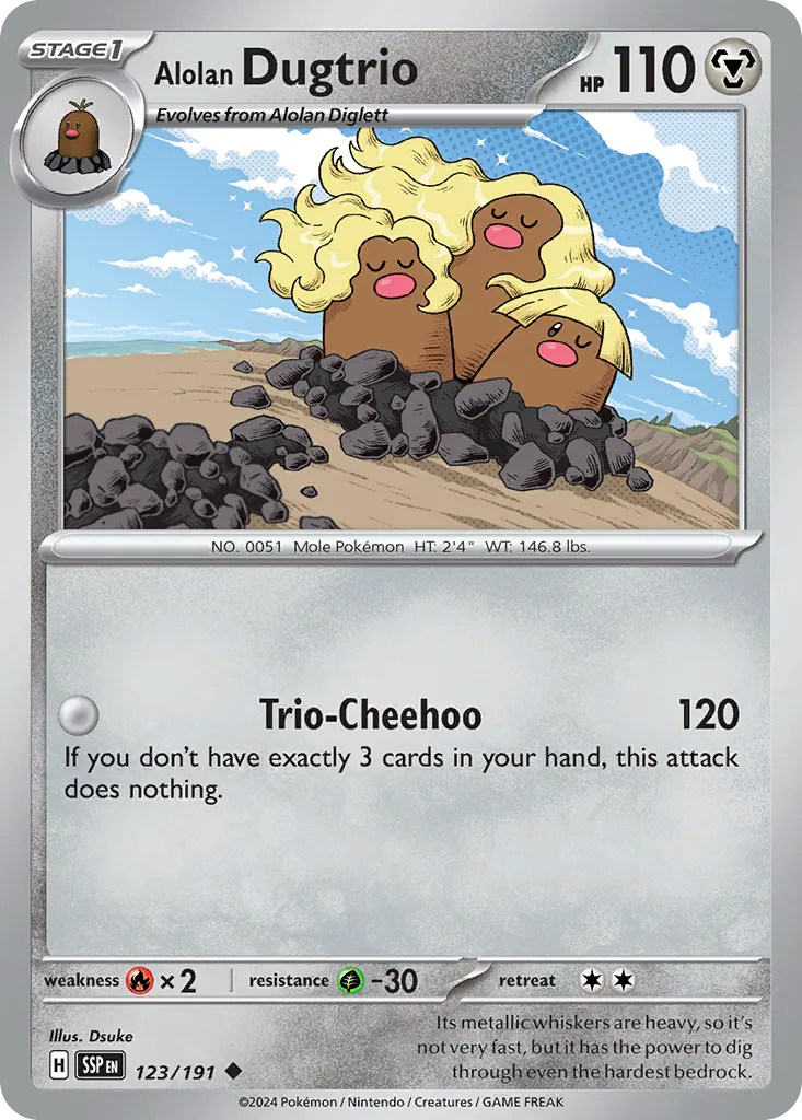 Alolan Dugtrio — SV08: Surging Sparks — Pokémon