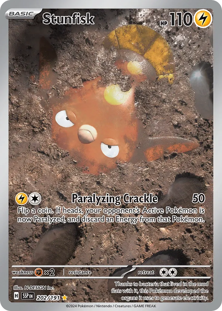 Stunfisk from SV08: Surging Sparks - Pokemon