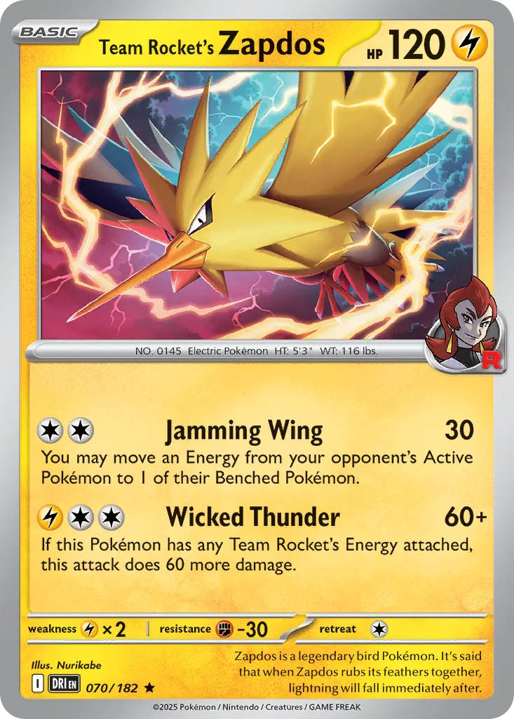Team Rocket's Zapdos — SV10: Destined Rivals — Pokémon