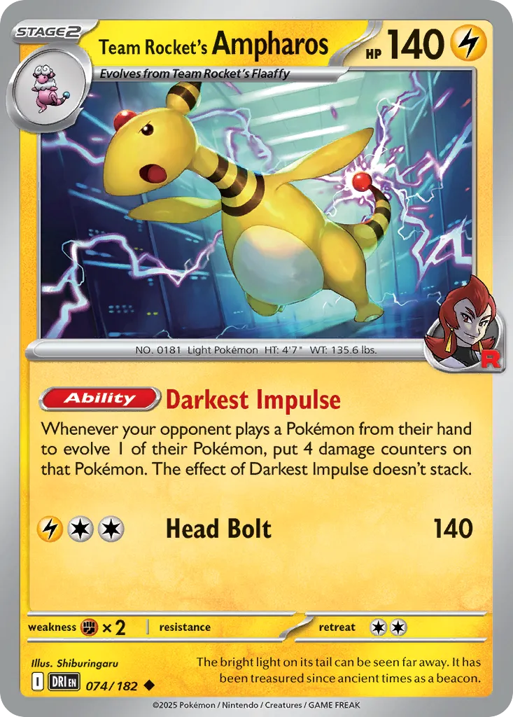Team Rocket's Ampharos — SV10: Destined Rivals — Pokémon