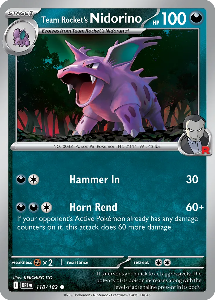 Team Rocket's Nidorino — SV10: Destined Rivals — Pokémon