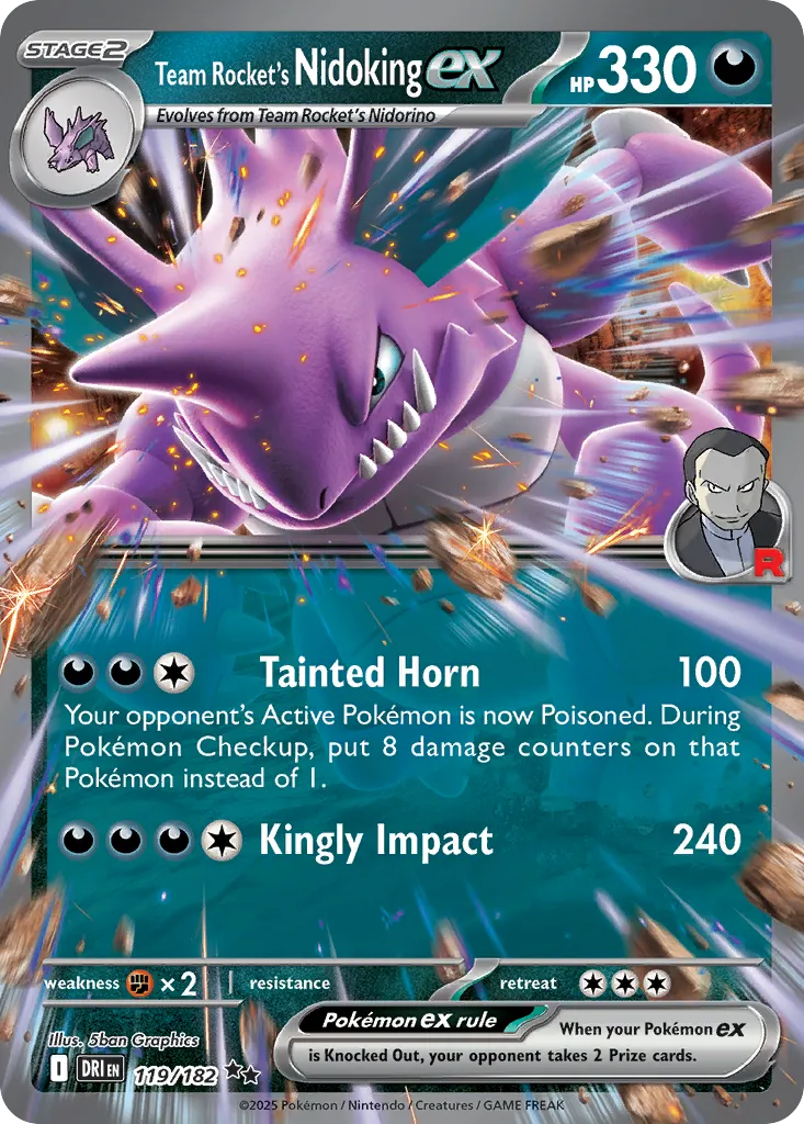 Nidoking ex de la Team Rocket — SV10: Destined Rivals — Pokémon