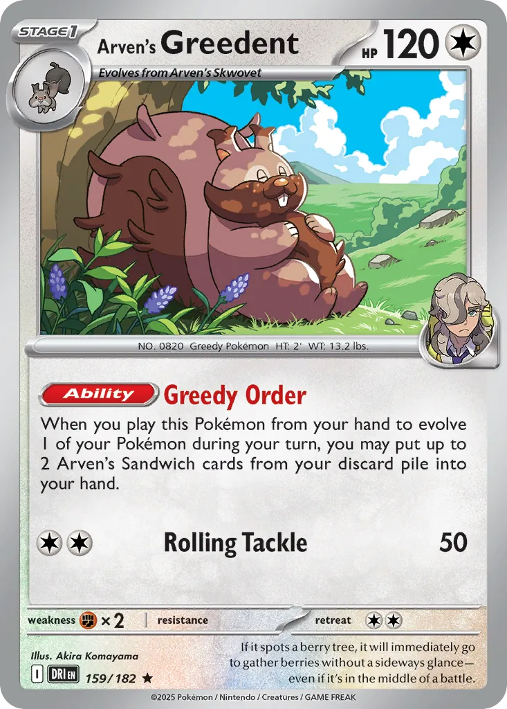 Arven's Greedent — SV10: Destined Rivals — Pokémon